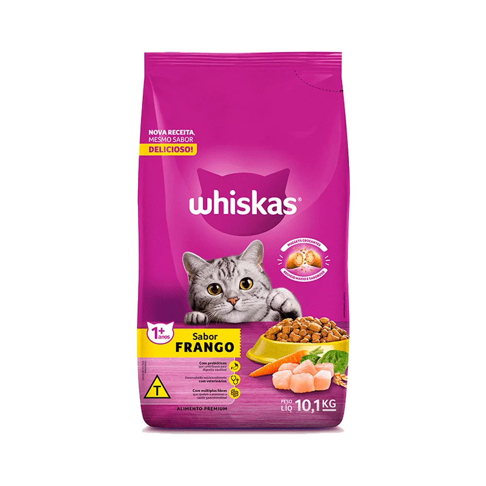 Ração Whiskas Frango Para Gatos Adultos 10,1 kg