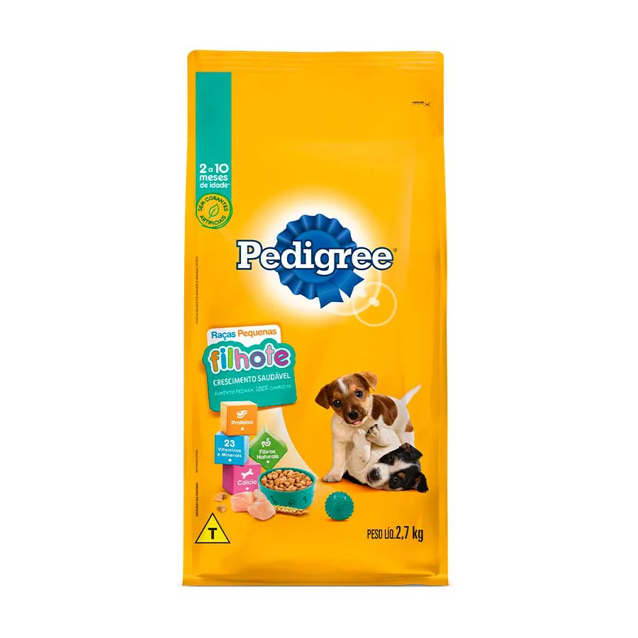 Ração Pedigree Para Cães Filhotes Raças Pequenas 2,7 kg