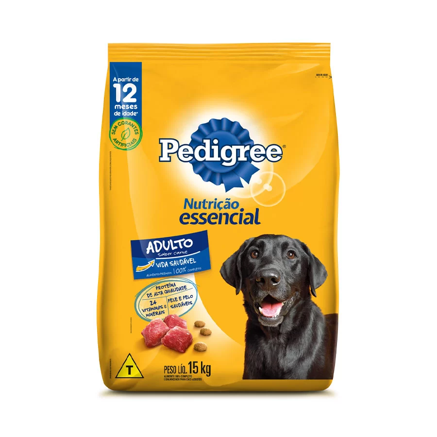 Ração Pedigree Nutrição Essencial Carne para Cães Adultos 15 kg