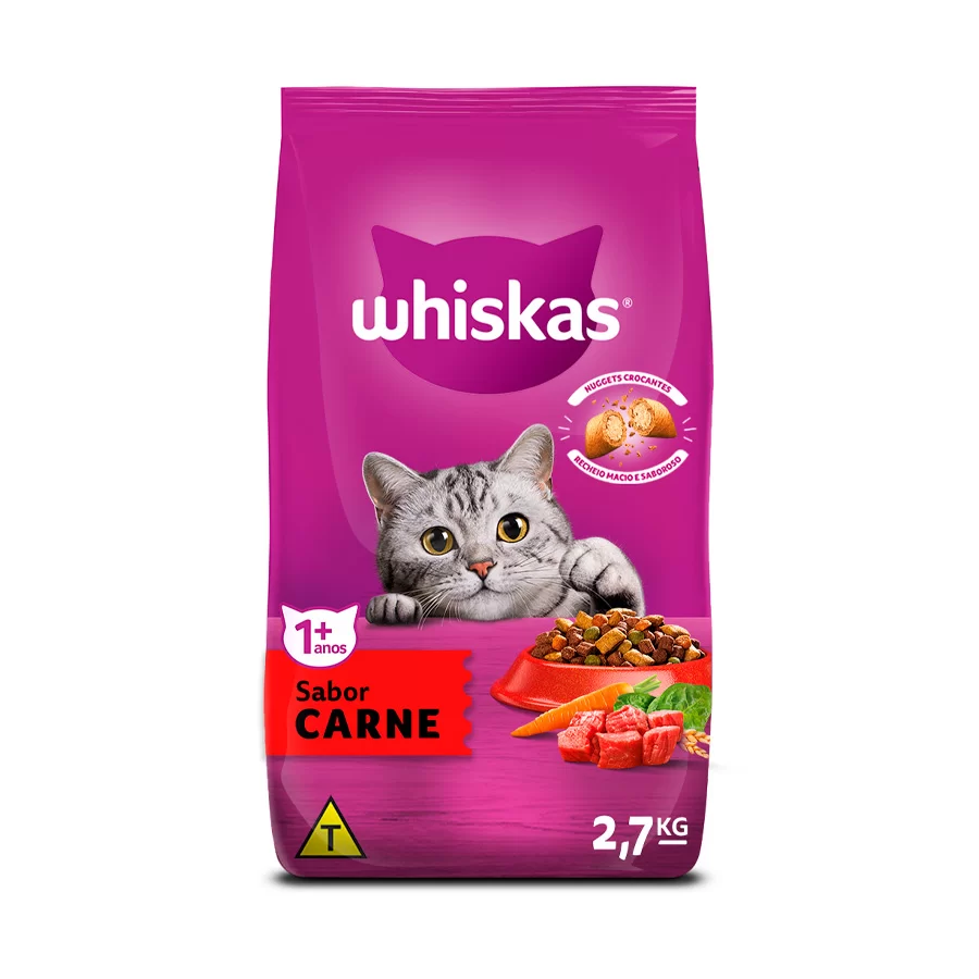 Ração Whiskas Carne Para Gatos Adultos 2,7 kg