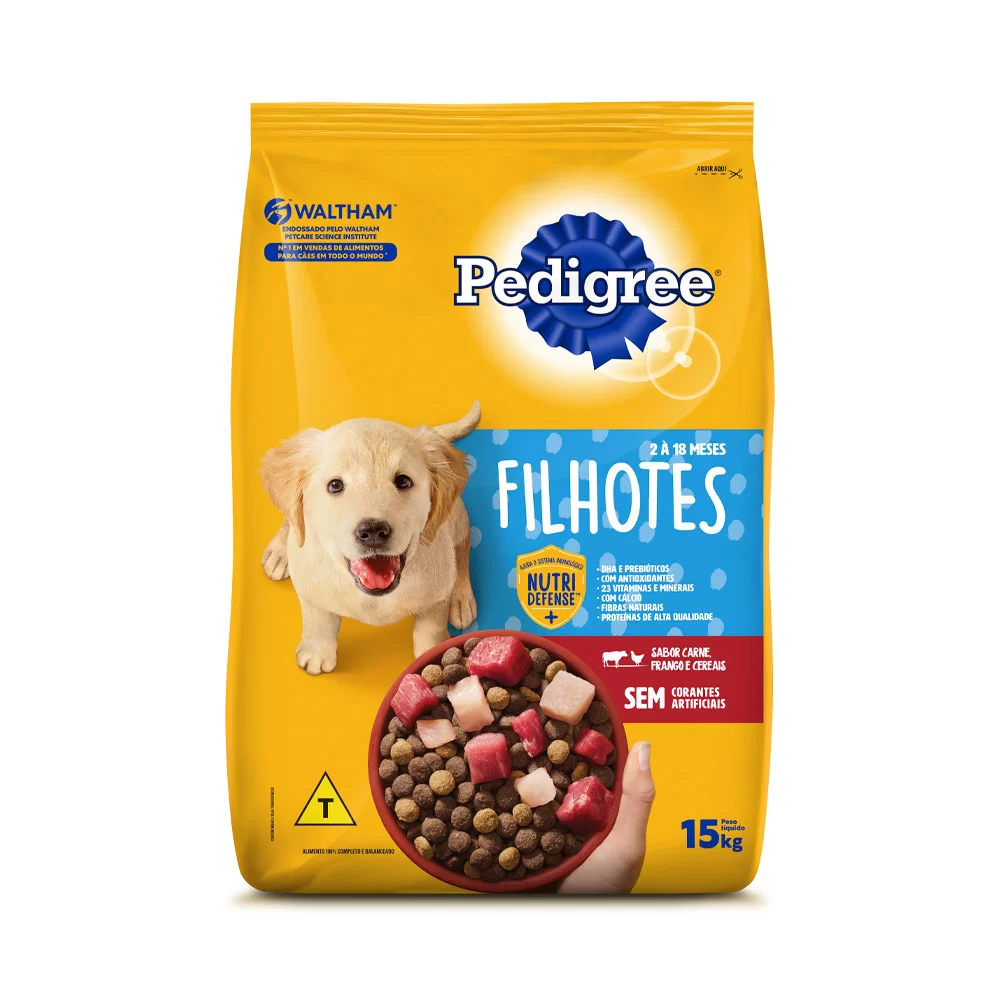 Ração Pedigree Para Cães Filhotes Raças Médias e Grandes 15 kg