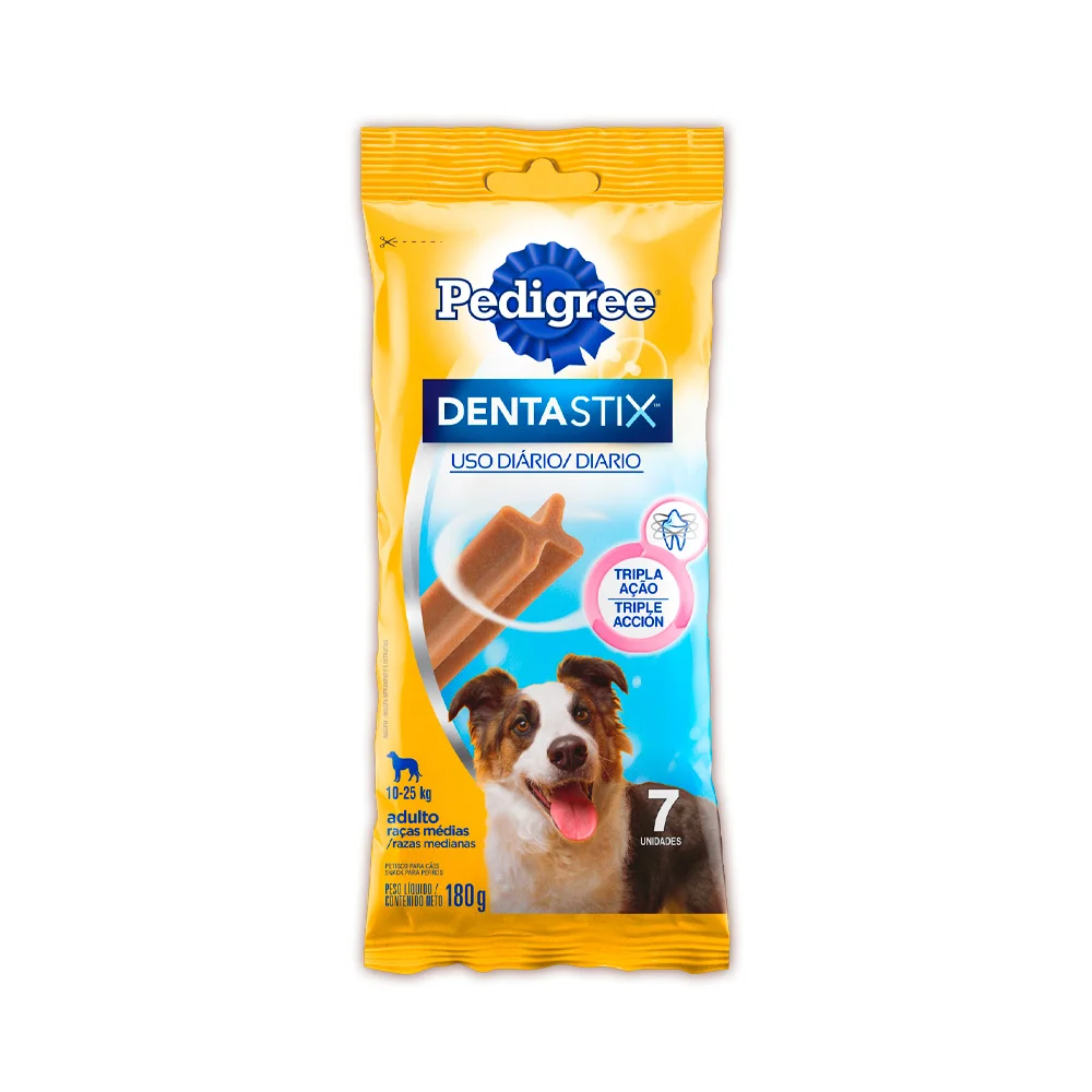 Petisco Pedigree Dentastix Cuidado Oral Para Cães Adultos Raças Médias 7 Sticks