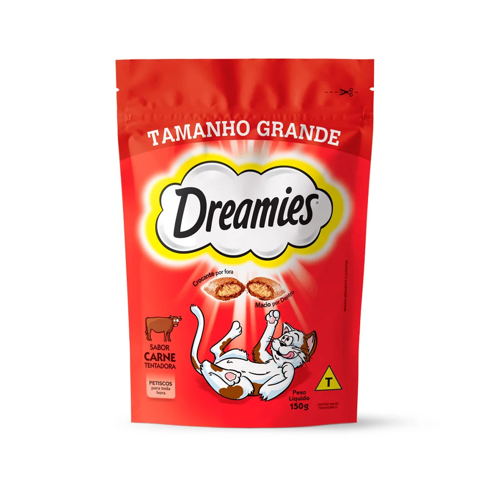 Petisco Dreamies Carne Para Gatos Adultos 150 g