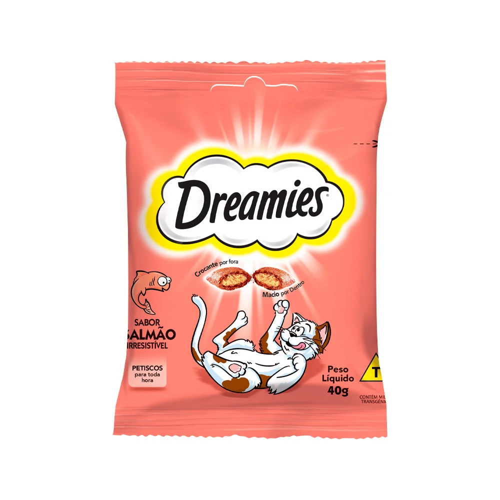 Petisco Dreamies Salmão Para Gatos Adultos 40 g