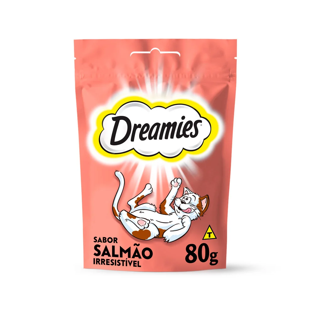 Petisco Dreamies Salmão Para Gatos Adultos 80 g