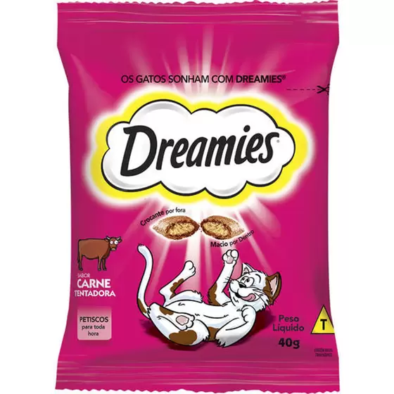 Petisco Dreamies Carne Para Gatos Adultos 40 g 