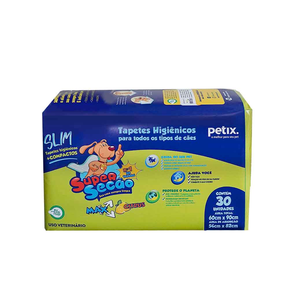 Tapete Higiênico Super Secão Max Citrus Slim com 30 unidades