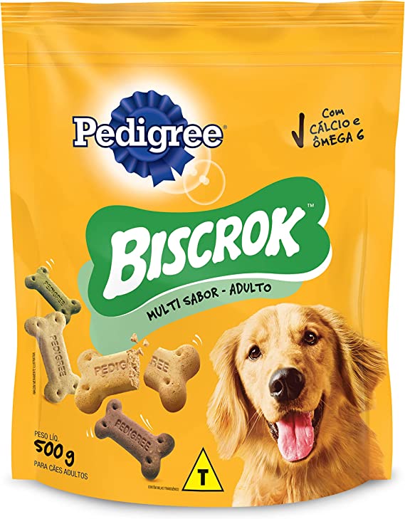 Biscoito Pedigree Biscrok Para Cães Adultos Multi 500 g