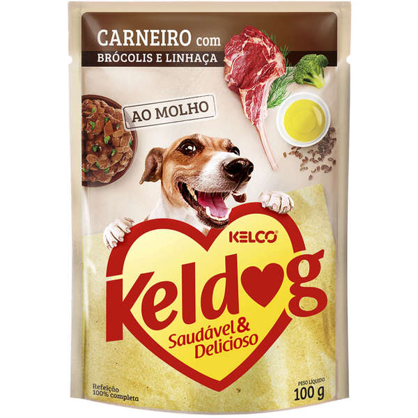 Keldog Sachê Carneiro, Brócolis e Linhaça 100g