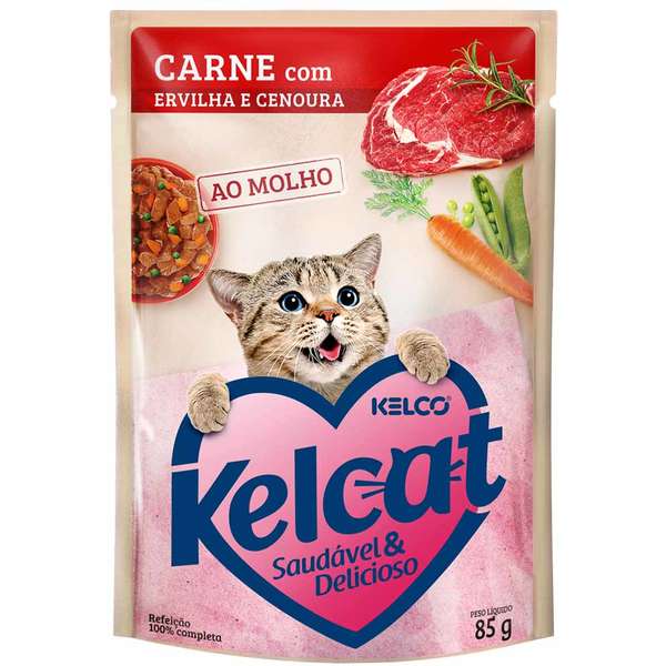 Kelcat Sachê Carne, Ervilha e Cenoura 85gr