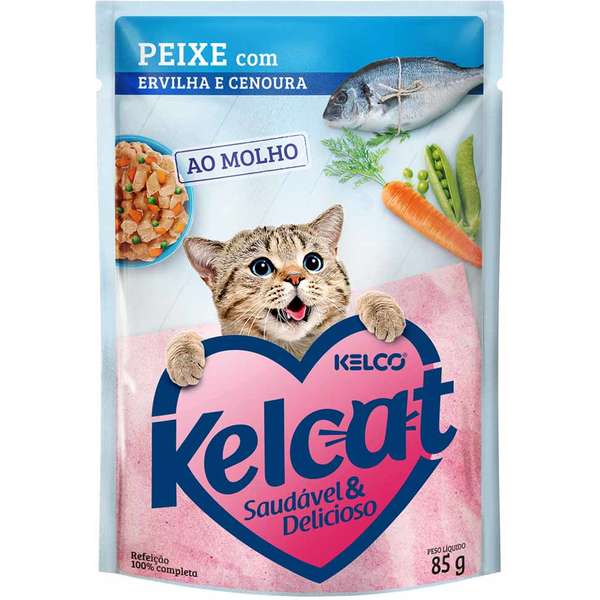 Kelcat Sachê Peixe, Ervilha e Cenoura 85gr