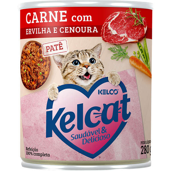 Kelcat Lata Carne, Ervilha e Cenoura 280gr