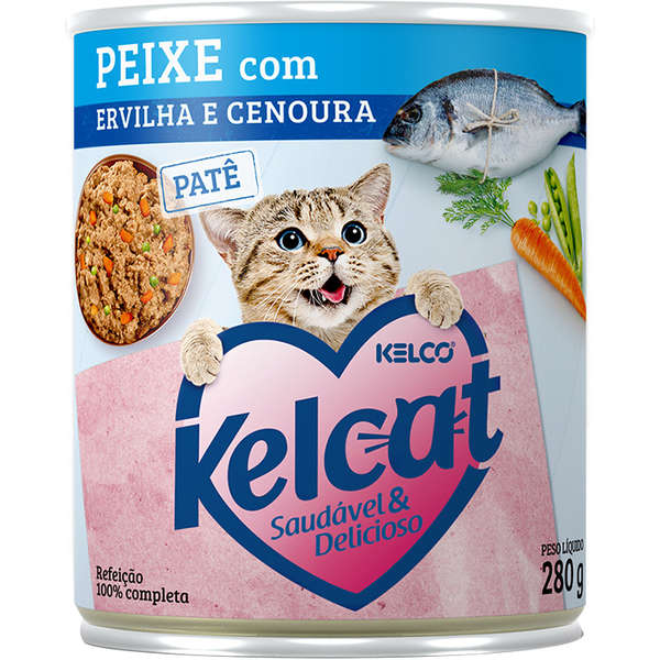 Kelcat Lata Peixe, Ervilha e Cenoura 280gr