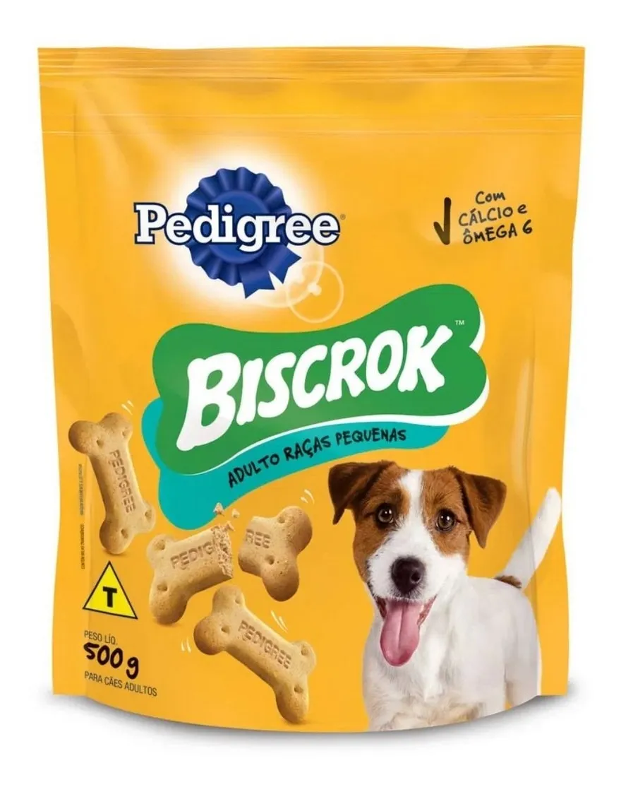 Biscoito Pedigree Biscrok Para Cães Adultos Raças Grandes 500 g