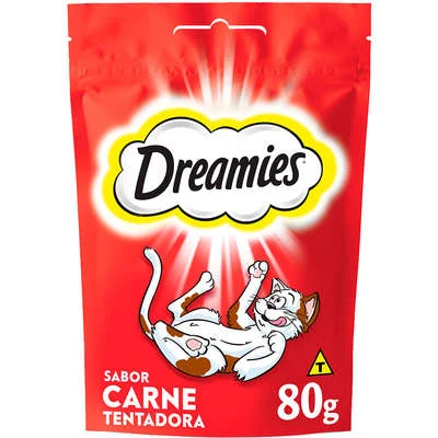 Petisco Dreamies Carne Para Gatos Adultos 80 g