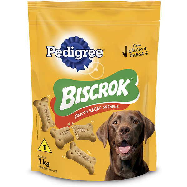 Biscoito Pedigree Biscrok Para Cães Adultos Raças Grandes 1 kg