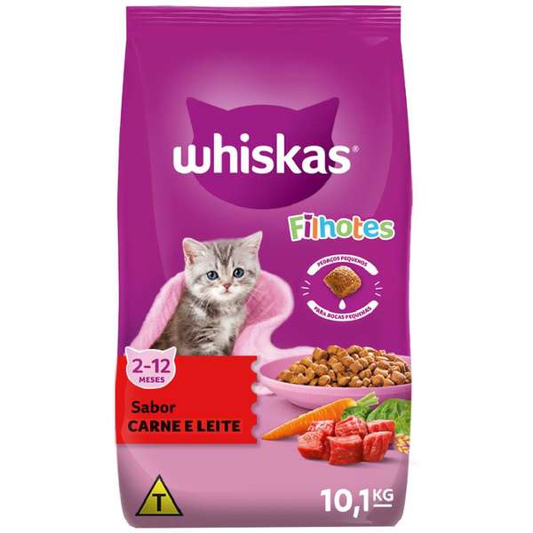 Ração Whiskas Carne e Leite Para Gatos Filhotes 10,1 kg