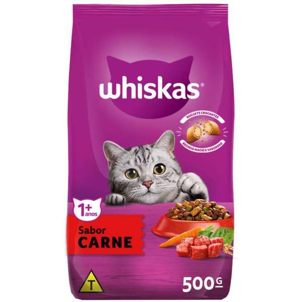 Ração Whiskas Carne Para Gatos Adultos 500 g