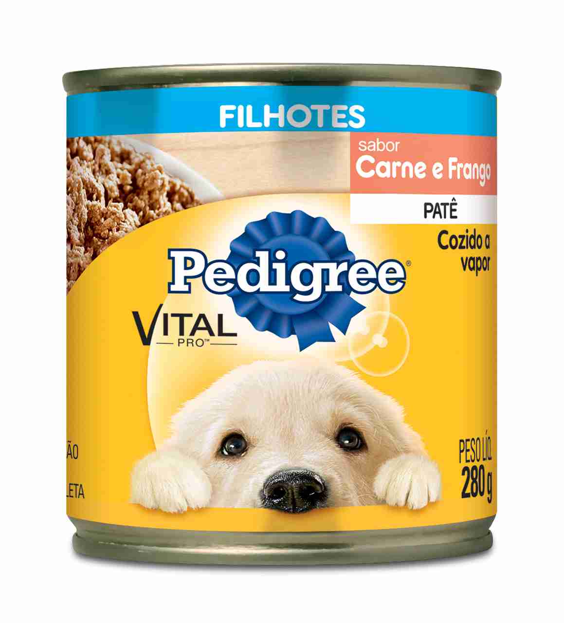 Ração Úmida Pedigree Lata Patê de Carne e Frango para Cães Filhotes 280 g