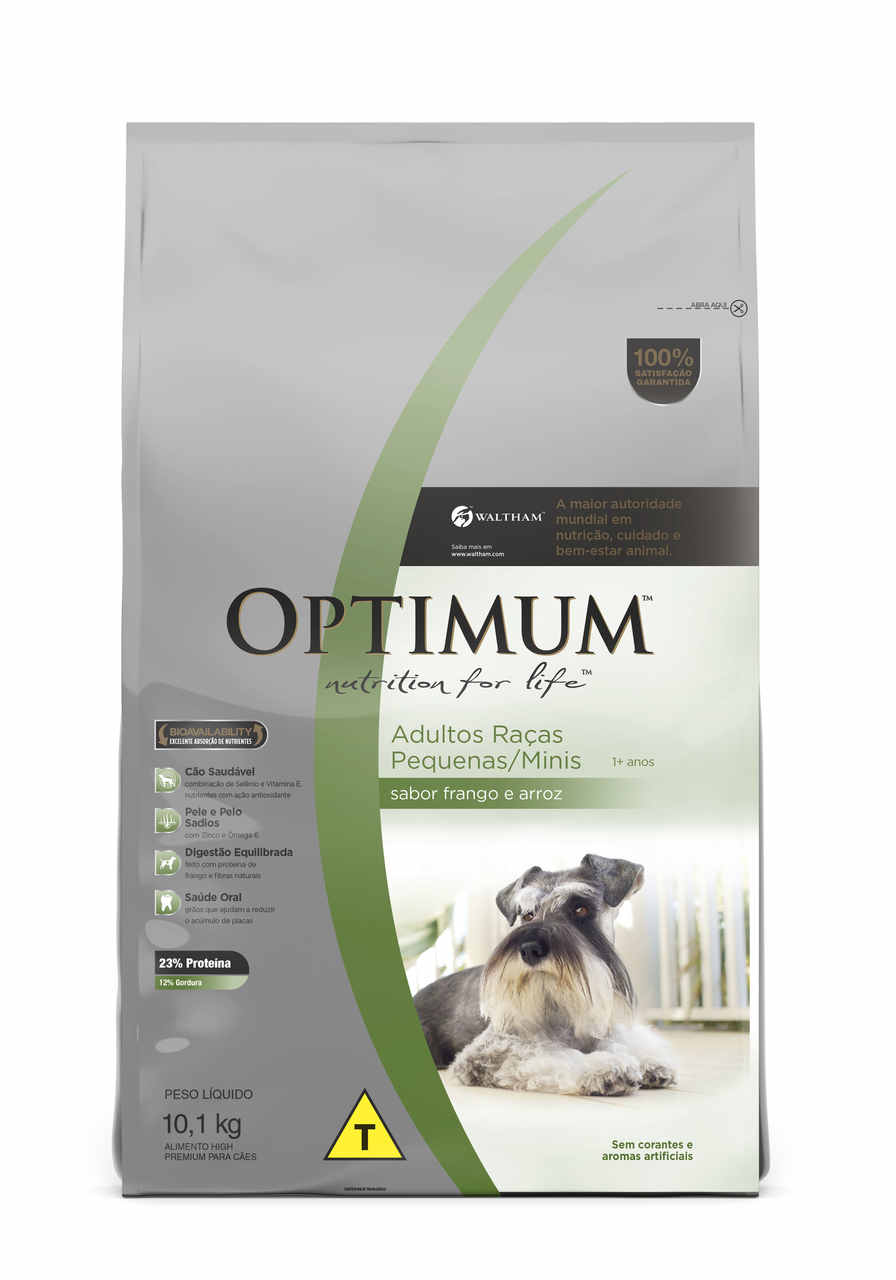 Ração Optimum para Cães Adultos de Raças Pequenas e Minis Frango e Arroz 10,1 kg