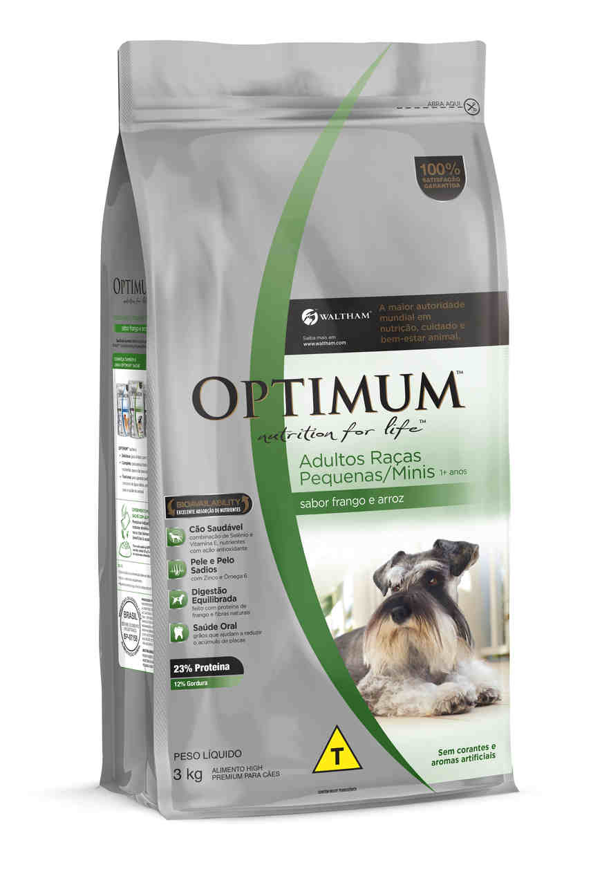 Ração Optimum para Cães Adultos de Raças Pequenas e Minis Frango e Arroz 3 kg